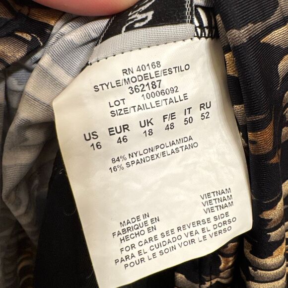 Miraclesuit Chevron Python Jubilee Tankini Top Black Brown Swim Size 16 - Picture 5 of 6